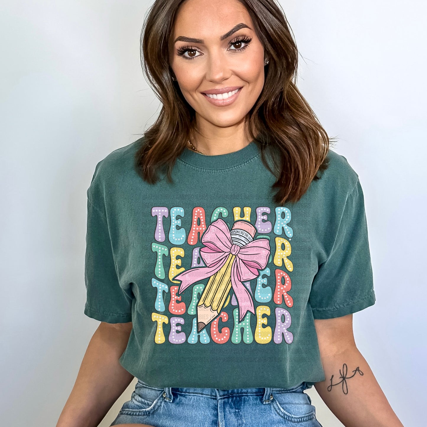 Colorful Coquette Teacher Tshirt