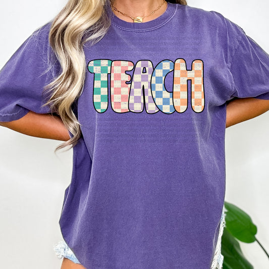 Checkered Teach Tshirt