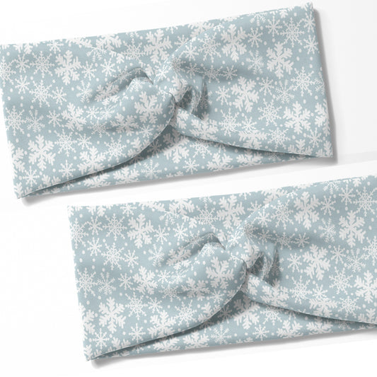 Light Blue Snowflakes Headband