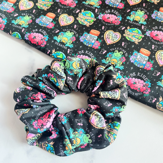 Mental Health Froggy Scrunchie