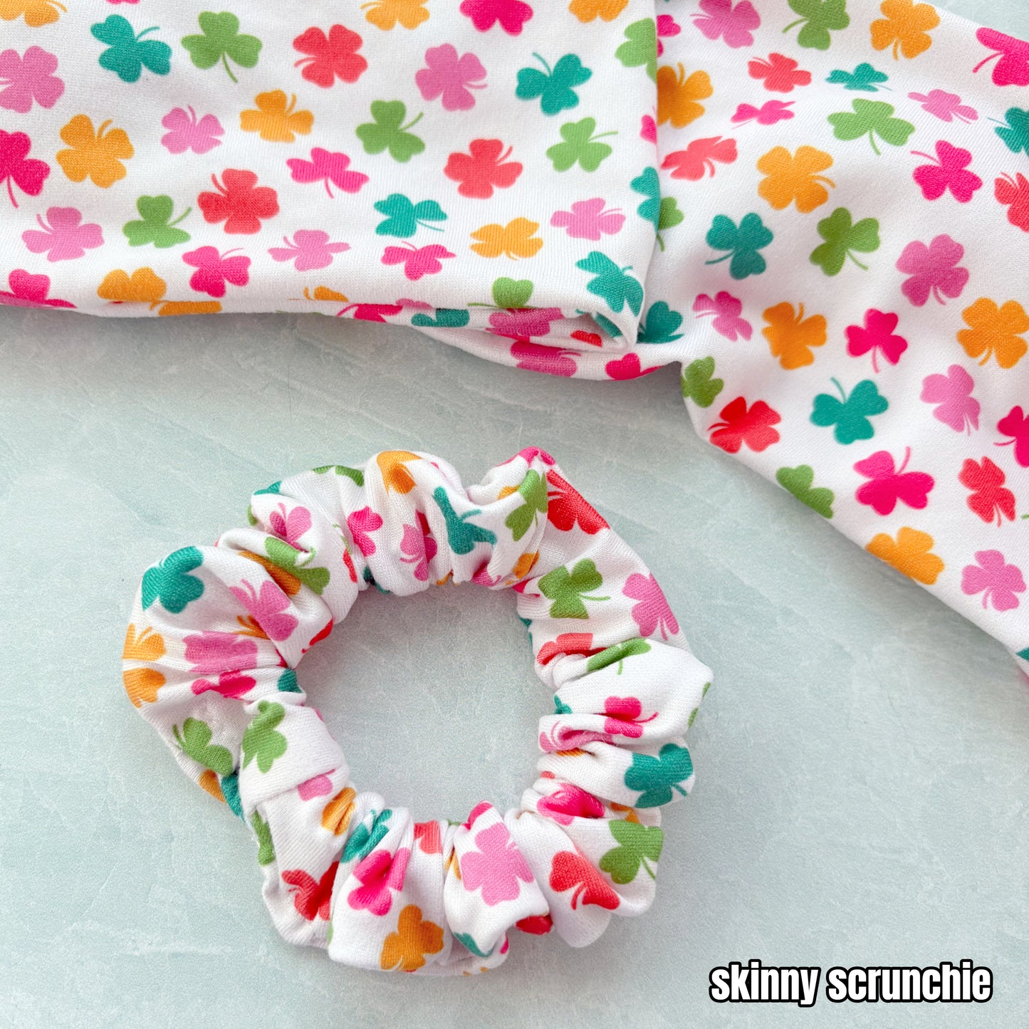 Colorful Shamrocks Scrunchie (Skinny)