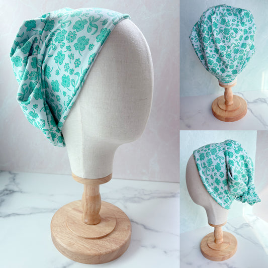 Floral Shamrocks Scrub Hat