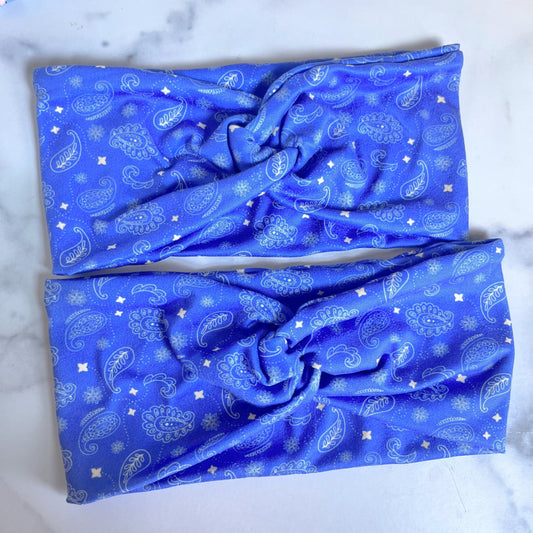 Blue Paisley Headband