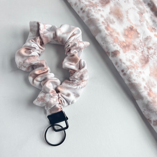 Neutral Tie Dye Scrunchie Keychain