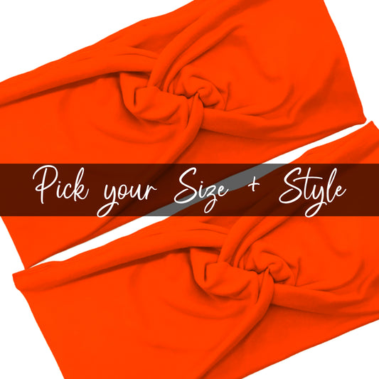 Neon Orange Solid Headband